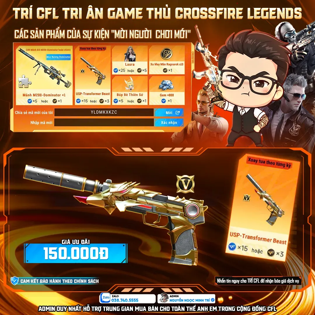 Dịch Vụ Nhận USP-Transformer Beast Crossfire Legends Giá Rẻ – Uy Tín